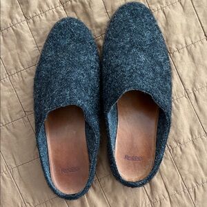 RHODE Men's Charcoal Wool Slip-Ons, 9, Made in Portugal
